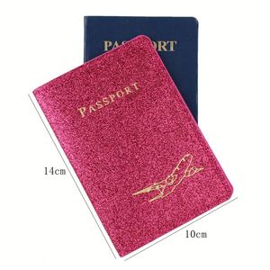Elegante Funda de Piel Sintética para Pasaporte y Tarjeta de Vacunación, Decoración con Letras, Impermeable, 5 en 1, Universal, para Mujer/Hombre - Product Image 3