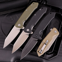 Couteau de poche pliant robuste en acier D2 avec manche G10, couteau de chasse d'extérieur avec clip de poche, outil de survie EDC pour le dressage sur le terrain