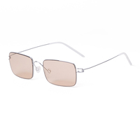 STY21008M OEM Lunettes de soleil rectangulaires sans monture ultra-légères 15g, monture en fil métallique vintage, verres teintés, vente en gros