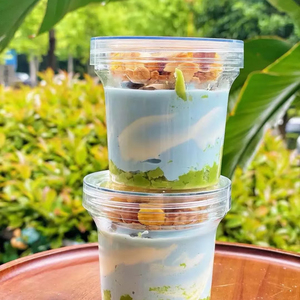 Food Grade <strong>Yogurt</strong> Fruit Juice Pudding 480ml Stackable Transparent PET Plastic Screw Top Jar Plastic Can <strong>for</strong> Storage and Serving - Product Image 4