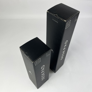 Custom Lock Bottom Embossed Corrugated Box Black Matte Finish White Interior Custom Shape for Desk Mat Mouse <strong>Pad</strong> Packaging - Product Image 2
