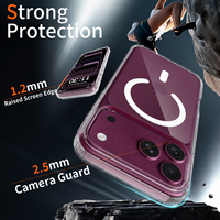 Coque de téléphone transparente magnétique anti-jaunissement, coque arrière rigide en PC résistante aux chocs pour iPhone 18 Pro Max, charge sans fil, fundas en cristal