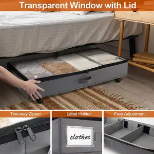 Hochwertige Unter-Bett-Rotations-Stoff-Organizer-Behälter Faltbare Unterbett-Aufbewahrung boxen mit Rädern