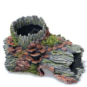 Décor d'aquarium <span class=keywords><strong>en</strong></span> <span class=keywords><strong>bois</strong></span> <span class=keywords><strong>flotté</strong></span> <span class=keywords><strong>en</strong></span> forme de tronc d'arbre creux avec trous, abri pour poissons Betta, simulation d'arbre - Product Image 2