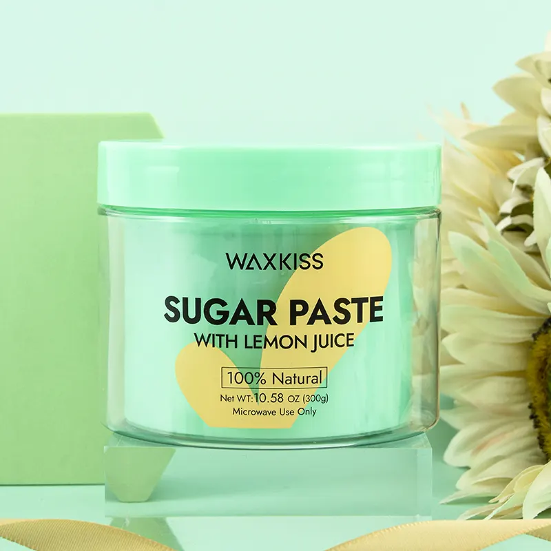 Waxkiss terlaris 300g kit lilin gula penghilang rambut tanpa rasa sakit penggunaan Microwave pasta gula Waxing tubuh