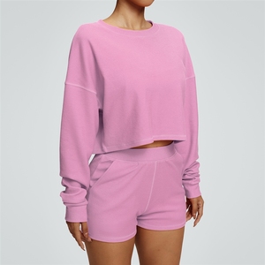 Nuova Felpa Sportiva Invernale da <span class=keywords><strong>Donna</strong></span> con Collo Tondo, Manica <span class=keywords><strong>Lunga</strong></span> e Vestibilità Comoda <span class=keywords><strong>per</strong></span> Corsa e Fitness - Product Image 5