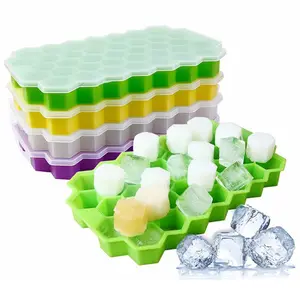 Tự Chế 37 Lỗ Công Suất Cao Tổ Ong Hình Dạng Băng Khuôn Silicone Ice Cube Khay