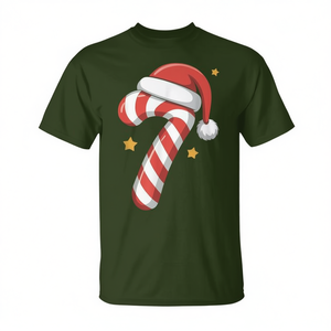 Camiseta navideña con diseño a juego de Candy Cane 7 y gorro de Papá Noel - Product Image 2