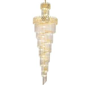 Trendy Gold Spiral Staircase Pendant <b>Light</b> Multiple Pendants for Villa Lighting Long Middle <b>Lamp</b> Size - Product Image 1