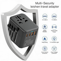 Adaptor Charger Dinding SFE Worldwide, Charger USB, Adaptor Perjalanan Internasional dengan Tipe C, Perlengkapan Perjalanan
