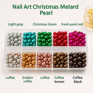 Accessoires de <span class=keywords><strong>nail</strong></span> <span class=keywords><strong>art</strong></span> en résine perlée rétro de Noël à 12 compartiments, strass à dos plat de tailles assorties, embellissements très demandés, <span class=keywords><strong>pas</strong></span> chers - Product Image 2
