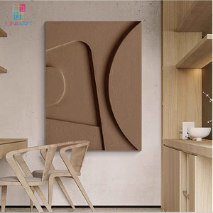 Decorazione per la Casa, Arte Mista 3D, Opera d'Arte in Rilievo Blu, Dipinti da Parete in Legno Intagliato a Mano con Cornice - Product Image 1