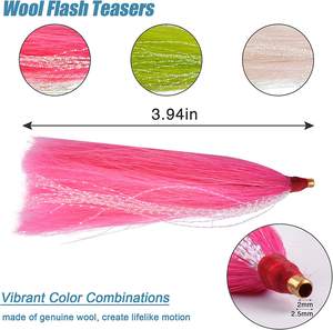 3 couleurs, leurres de pêche Bucktail de 4 pouces, leurres de pêche en eau salée, leurres de pêche au morue Bucktail, hameçons coulissants, montages Fluk - Product Image 5