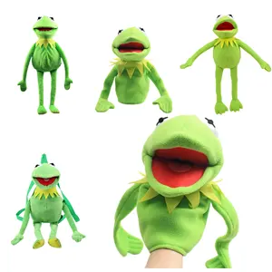 Périphériques de film les plus vendus Kermit grenouille main poupée sac grenouille verte peluche en peluche grande marionnette à main accessoires de Performance abdominale