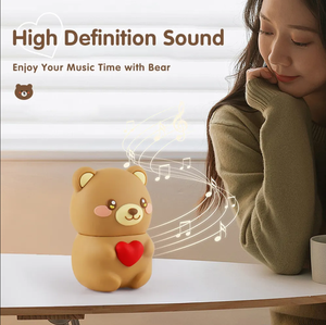 Mini Altavoz Bluetooth Portátil Inalámbrico con Forma de Corazón de Oso de Dibujos Animados para Viajes, Sonido Estéreo - Product Image 2