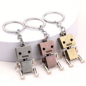 Porte-clés en métal robot dessin animé, créatif et mobile, petit cadeau, vente en gros - Product Image 1