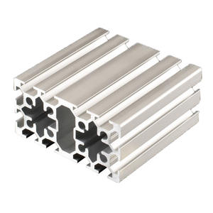 Profilé en aluminium 50100K en stock usine, profilé en aluminium double fente norme européenne 6063-T5, oxyde d'aluminium blanc argenté - Product Image 5
