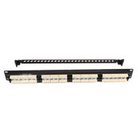 Penjualan Pabrik 16 24 50 Port Cat5e Cat6a Cat7 Cat6 UTP Panel Patch Rak Stp 24 Port Panel Patch