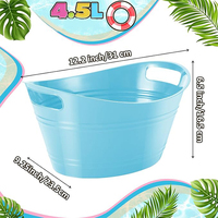 Seau à glace en plastique de 4,5 L pour bouteilles de bière et de champagne avec poignées pour fêtes Panier de rangement des boissons Bac de rangement ovale