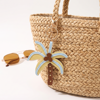Porte-clés en PU en forme de cocotier, breloque de sac style palmier tropical, pendentif de sac à main pour les vacances d'été