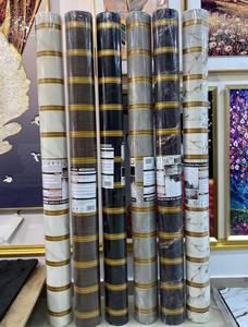 UDK vinilo 1,2*3m blanco dorado autoadhesivo 3D geométrico mármol hoja Peel & Stick pared pegatina precio de fábrica - Product Image 6