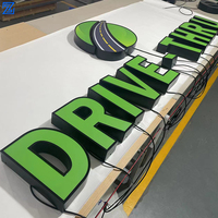 Enseignes murales LED 3D lumineuses personnalisées pour extérieur, lettres géantes pour enseignes de bâtiment, lettres LED éclairées par l'avant pour enseignes de magasin