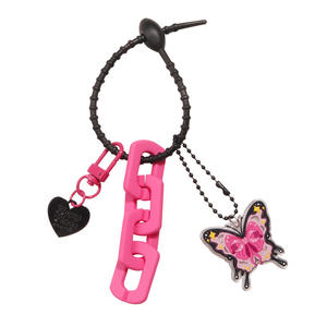 ใหม่จี้อะคริลิคใสผีเสื้อกุหลาบพวงกุญแจสีดำสีแดงหรูหราเรียบง่ายอุปกรณ์เสริมกระเป๋าโซ่เคลือบแล็กเกอร์ - Product Image 5