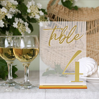 Cartes de Table en verre plexi transparent affichage lettre colorée cartes de Place de mariage en acrylique et numéros de Table avec étiquettes de prix