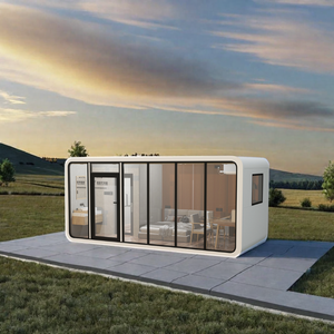 Maison préfabriquée miniature, capsule habitable, design moderne, étanche, alimentée à l'énergie solaire, écologique, pour hôtel, villa, usage extérieur - Product Image 1