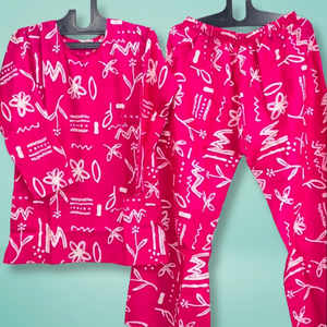 Robe élégante pour femmes, brodée de fleurs, col rond, manches longues, ensemble coordonné, décontracté, 100% coton, tissu tricoté respirant - Product Image 2