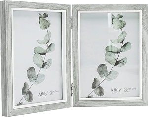 Dekorativer Faltbarer Fotorahmen Vintage Holzrahmen Hochzeits-<span class=keywords><strong>Bilderrahmen</strong></span> in Buchform mit Individuellem Logo - Product Image 3