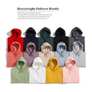 High Quality Custom Logo Print Embroidered Plain Blank Cotton Polyester Oversized Heavyweight Pullover Basic Hoodie Unisex