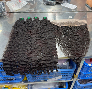 Paquetes de Cabello Humano Rizado Birmano 15A 16A, Cabello Indio Virgen de Doble Trama con Cutícula Alineada para Mujeres, Venta al por Mayor - Product Image 2