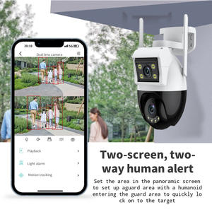 无线 PTZ 半球摄像机 IP66 防水全彩高清安全摄像头，带双向音频、运动报警、室内/室外云存储功能 - Product Image 3
