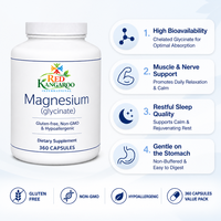 Fabrication sur mesure de compléments alimentaires en marque privée OEM ODM, glycinate de magnésium, 360 capsules, formule personnalisée, fabrication sous contrat