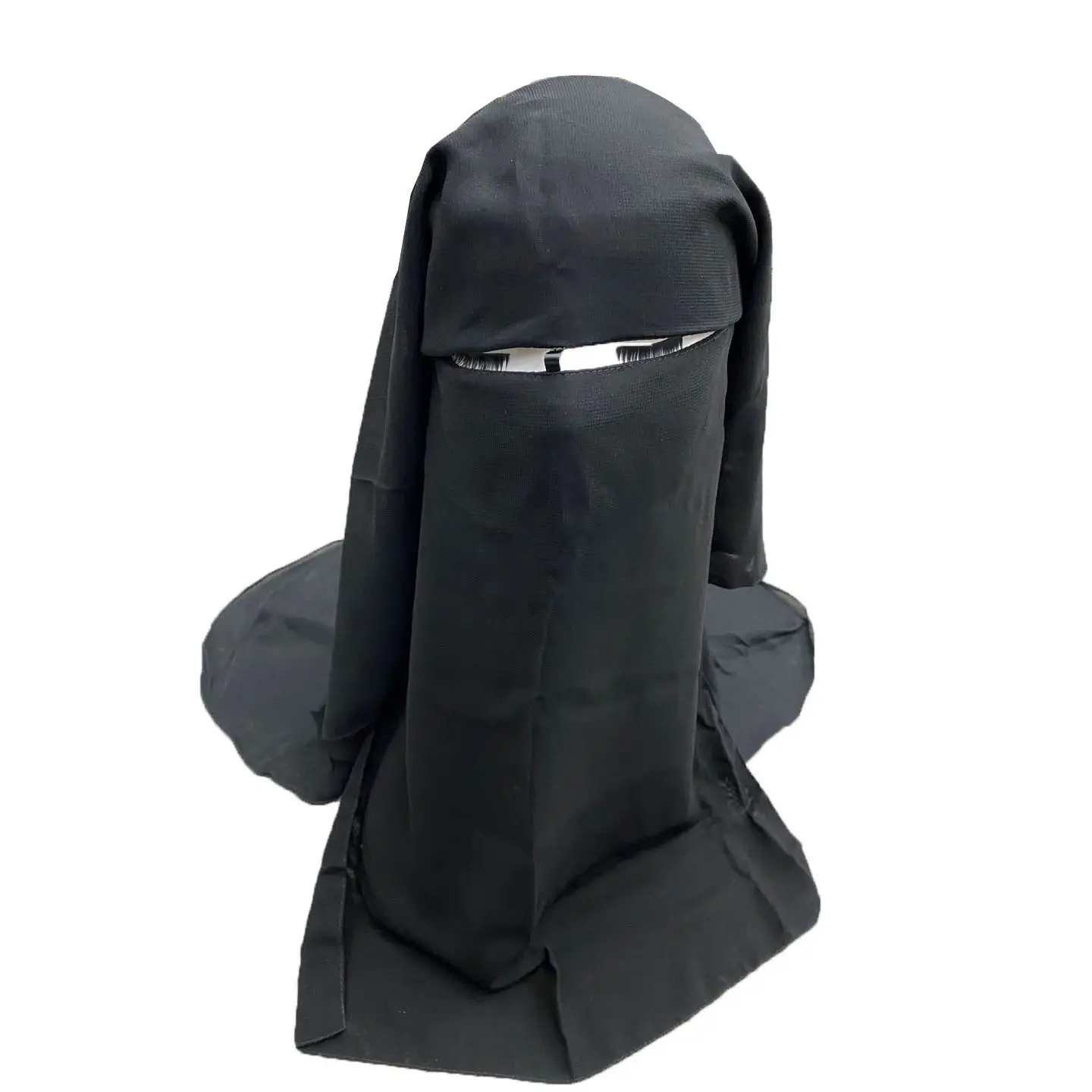 Desain Baru 2022 Sifon 3 Lapis Hitam Semua Musim Muslim Niqab