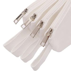 Trắng vải Zip Túi mỹ phẩm chăm sóc da mỹ phẩm đồ trang sức công suất lớn vải Zip Túi mỹ phẩm - Product Image 2