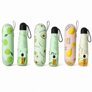 Nouvel Arrivage Parapluie de Poche Pliant Manuel à Cinq Volets avec Motif Avocat Mignon et Logo Entièrement Imprimé en Couleur - Product Image 1