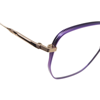 Monturas Ópticas de Diseño Moderno en Titanio IP, Color Oro Púrpura Brillante, Monturas de Gafas Coloridas para Mujer, Tendencia en Lentes