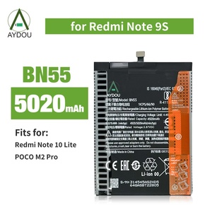 Batteria Li-Polymer AYDOU per Redmi BN55 Redmi <span class=keywords><strong>Note</strong></span> 9S 5020mAh Nera per Telefono Cellulare OEM Disponibile - Product Image 1
