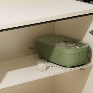 Contenedor de Almacenamiento de Arroz de Gran Capacidad, con Tapa Deslizante, a Prueba de Insectos y Humedad, Organizador de Cocina con <span class=keywords><strong>Taza</strong></span> <span class=keywords><strong>Medidora</strong></span>, de Polipropileno de Grado Moderno - Product Image 3