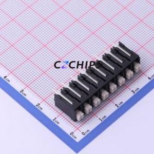 JL212V-50008B01 Spring Terminal Block Through hole Component (THT),P=5mm Connector 1x8P 5mm Black Through Hole - Product Image 1