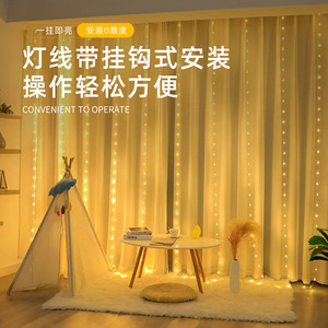 <b>Led</b> Copper <b>Wire</b> Curtain <b>Light</b> 3M Warm White <b>Led</b> Remote Control Wedding Bedroom Decoration - Product Image 2