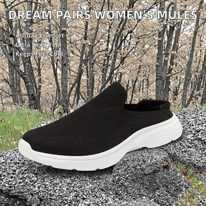 <span class=keywords><strong>DREAM</strong></span> PAIRS Mules pour femmes, chaussures à enfiler, baskets plates en tricot, légères, respirantes, confortables, chaussures de marche, taille 9, noir SDML2201W - Product Image 2