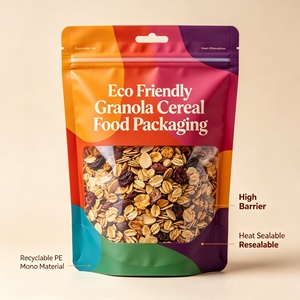 Bolsa de Embalaje de Alimentos Ecológica, Reutilizable, Termosellable, de Alta Barrera, Fabricada con Material PE Reciclable, para Granola y Cereales - Product Image 2