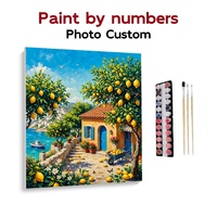 Kit de peinture par numéros sur toile, art mural, citronnier, vue sur la mer, décoration de chambre méditerranéenne, dropshipping, vente en gros