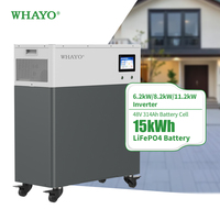 Système de stockage de batterie solaire tout-en-un Whayo 15 kWh 16 kWh avec onduleur hybride 6,5 kW 8,2 kW 11,2 kW pour la maison