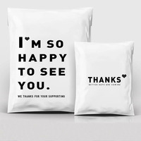 Sac d'expédition de merci imprimé Express rose recyclé avec logo personnalisé enveloppe de paquet d'expédition de vêtements sac d'expédition auto-adhésif en poly