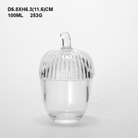 Bocaux en verre Acorn avec couvercles, bocal de stockage de bougies de bonbons alimentaires conteneurs en verre avec couleur personnalisée