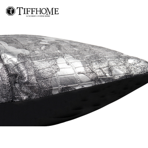 TIFFHOME Couro Em Relevo Prata Horsehair Square Throw Pillow Covers Decorativas Atacado Emendado Personalizado Capas de Almofada Orgânica - Product Image 4